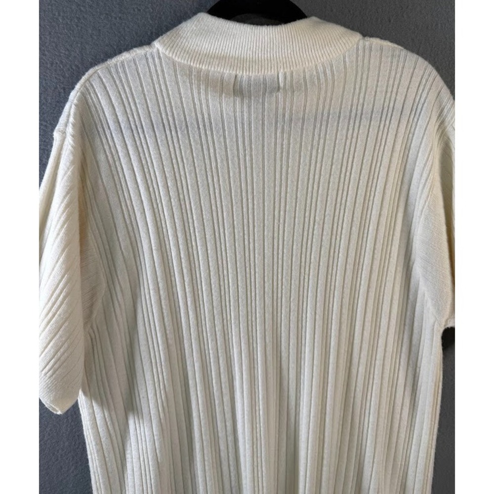 Crystal Kobe Sweater Women Size 2X White Short Sleeve High Neck Knit Casual - Picture 4 of 16